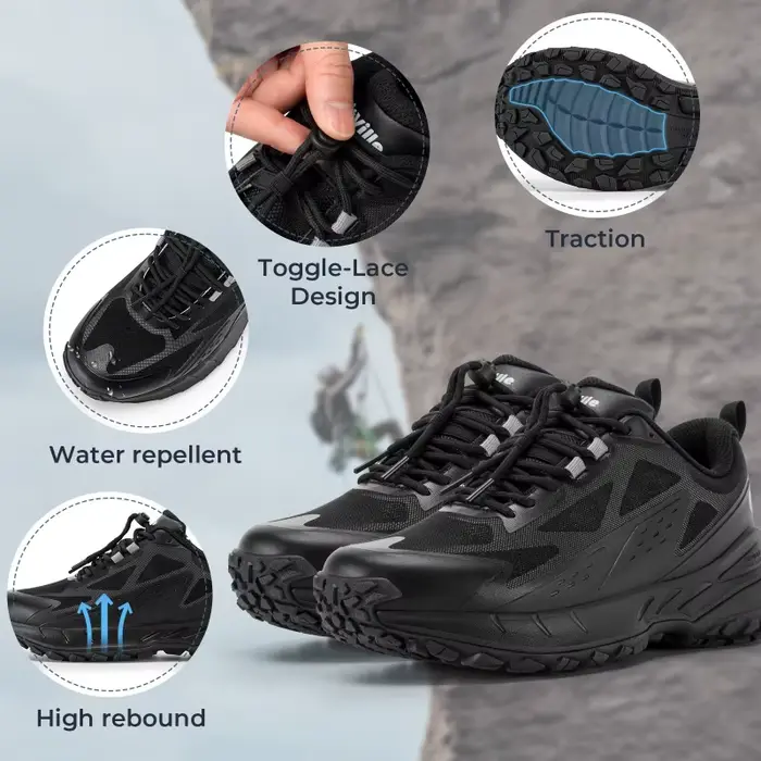 FitVille – baskets larges pour hommes, antidérapantes, confortables, pour la randonnée, la marche, l
