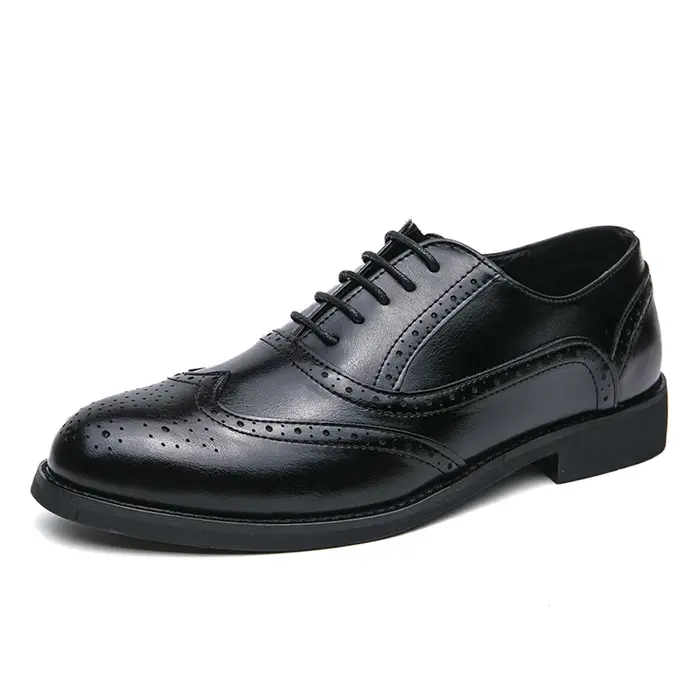 Chaussures Richelieu rétro bicolores pour hommes, motif Wingtip sculpté, grandes tailles 38-48, pour