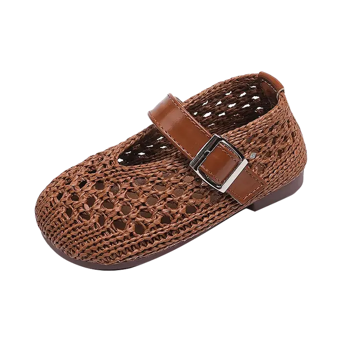 JGSHOWKITO 2026 Chaussures en maille pour fille, sandales plates d'été ajourées pour enfants, style 