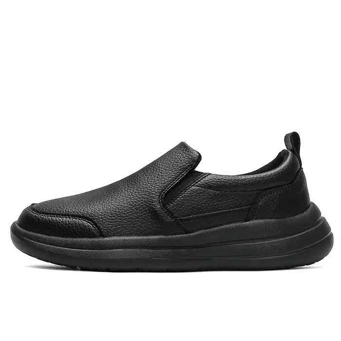 Baskets confortables en cuir à enfiler pour hommes, chaussures de marche de sport décontractées, imp