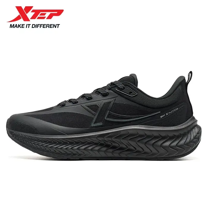 Xtep chaussure de course pour hommes respirant Absorption des chocs confortable résistant à l'usure rebond léger doux baskets 875419110012