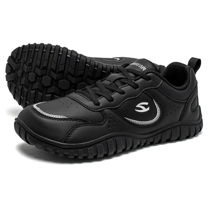 HOBIBEAR chaussures à bout large unisexe artificiel pieds nus baskets décontracté à lacets chaussure
