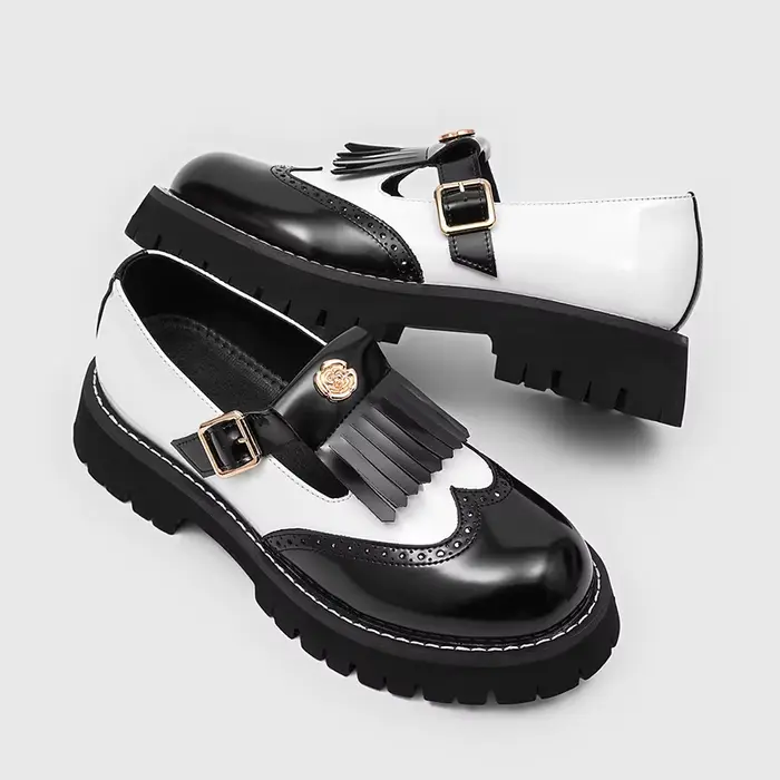 Chaussures Derby classiques à semelles épaisses pour hommes