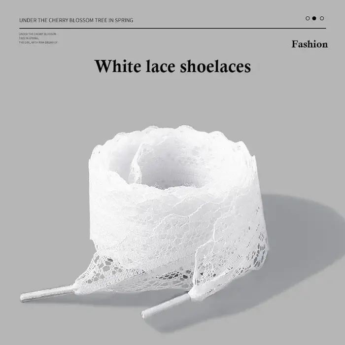 Lacets de baskets plats élégants en dentelle de 2.9CM de largeur pour femmes
