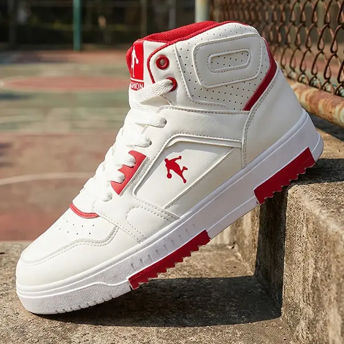 Sneakers blanches à tige haute pour homme