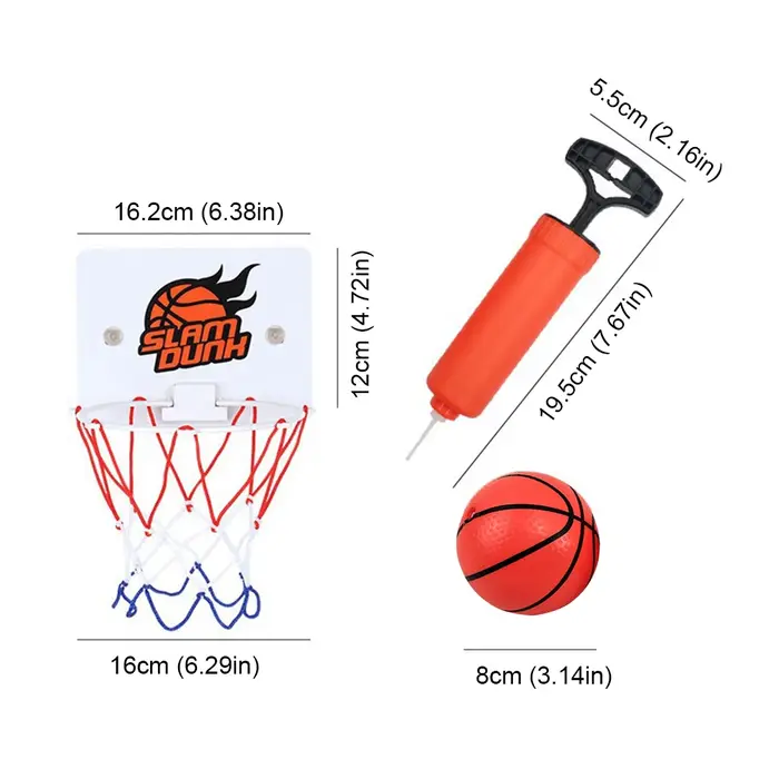 Cerceau de basket-ball à ventouse avec 2 balles, panier de basket-ball d'intérieur mural, accessoires de basket-ball