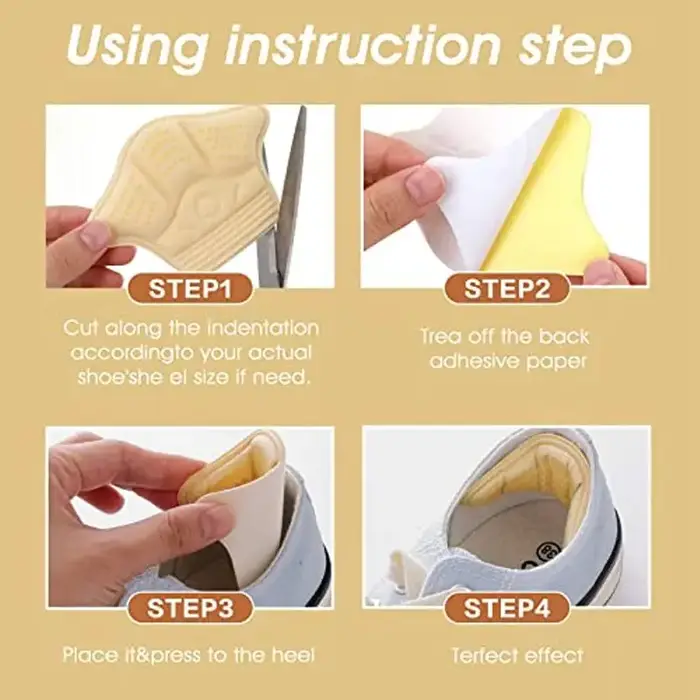 Semelles Autocollantes de Protection de Talon pour Baskets, Patch de Taille Réglable, Coussinets de