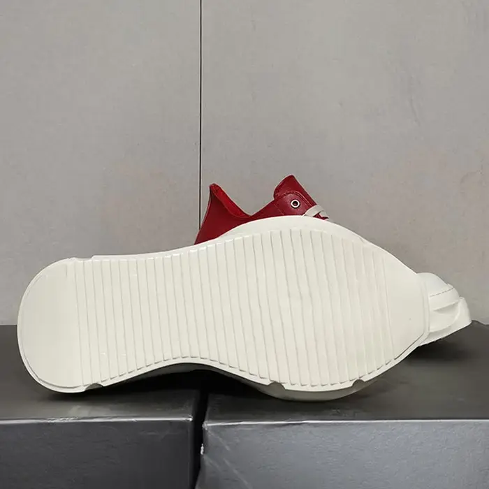 Femmes hommes rouge en cuir véritable baskets basses hauteur augmentant plate-forme chaussures plates mode tête ronde
