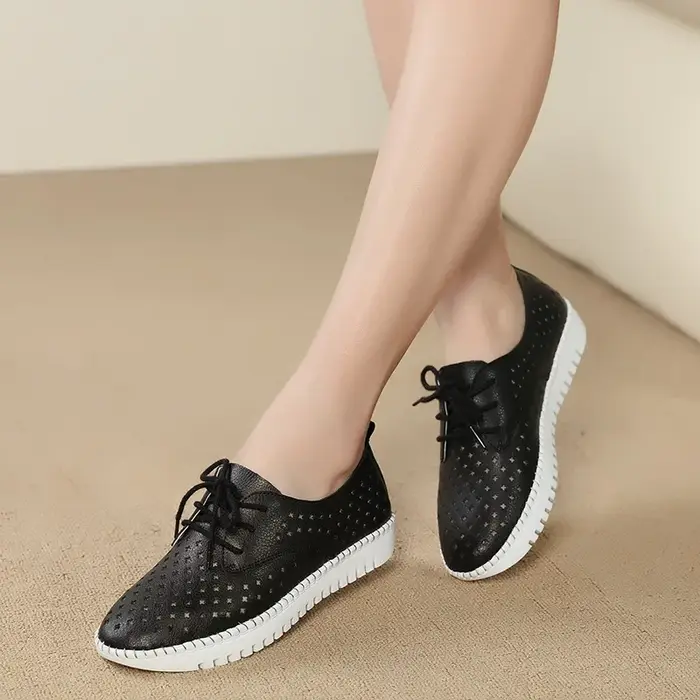 2021 été baskets femmes plate-forme chaussures femme en cuir véritable marche sandales plates