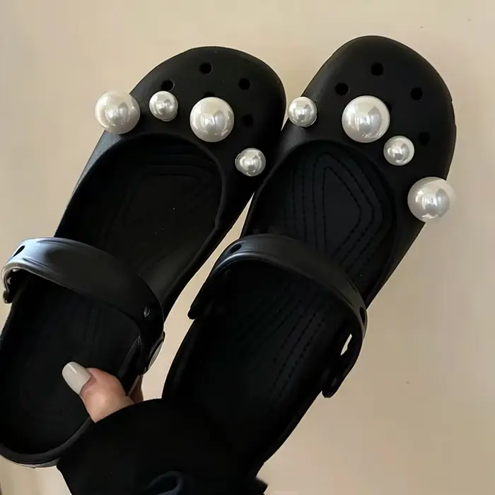 Accessoires de luxe pour sabots de ballet perlés