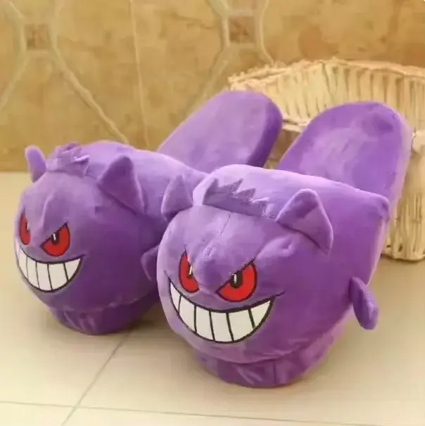 Pantoufles Poke Gengar avec design amusant de langue dégagée, semelle souple, mignonnes, confortable