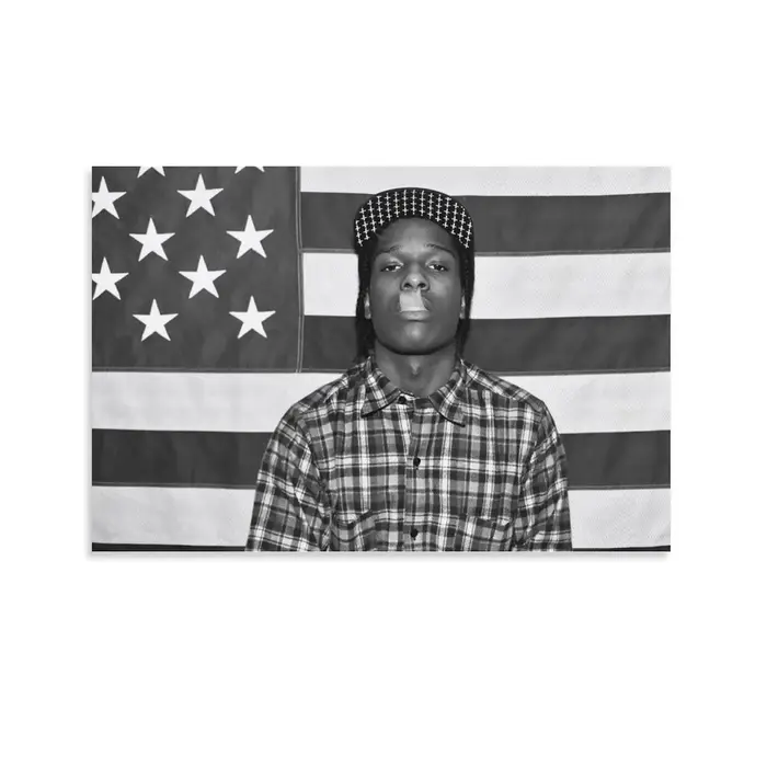 A $ AP Rocky ASAP drapeau américain rap rappeur motivation inspirant bureau salle de sport mur dorto