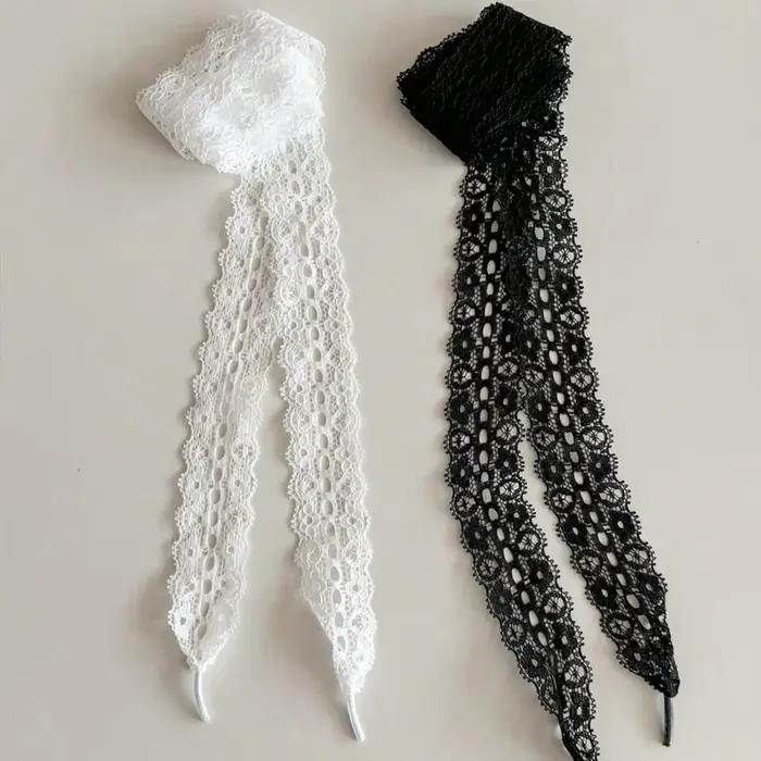 1 paire de lacets en dentelle avec nœud coréen de Style Ins