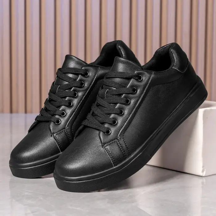 Cuir hommes chaussures baskets tendance