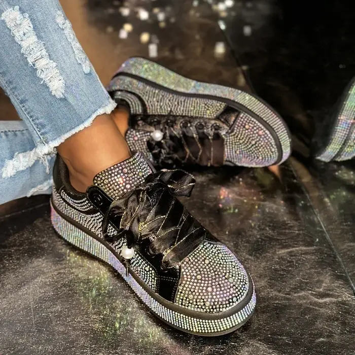 Baskets de luxe à strass pour femmes