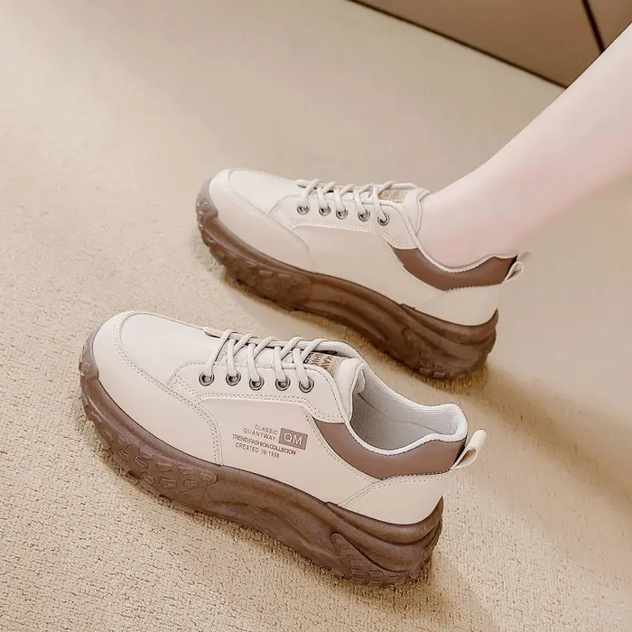 Printemps 2025 femmes papa chaussures polyvalent Absorption des chocs sport décontracté fond épais anti-dérapant résistant à l'usure bas haut EVA semelle intermédiaire
