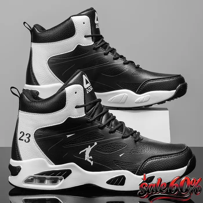 Chaussures de basket-ball à tige haute pour hommes, baskets à coussin d'air, antidérapantes, respirantes, chaussures de sport pour hommes, entraînement en plein air, chaussures de sport