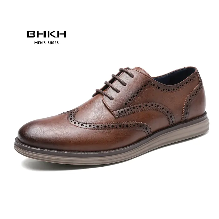 BHKH 2025 chaussures habillées en cuir véritable confortables hommes