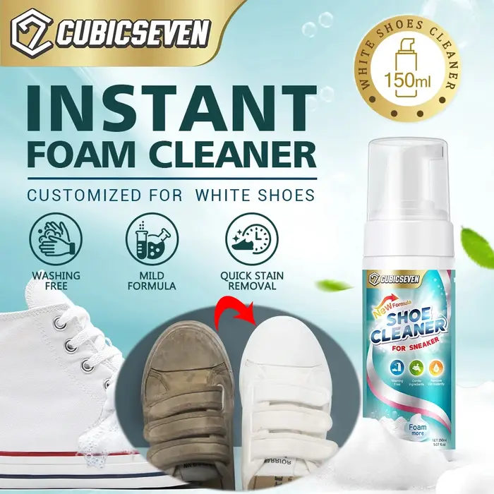 Cubicseven 150ml blanchissant pour chaussures blanchissant rafraîchissant polissage blanc chaussures