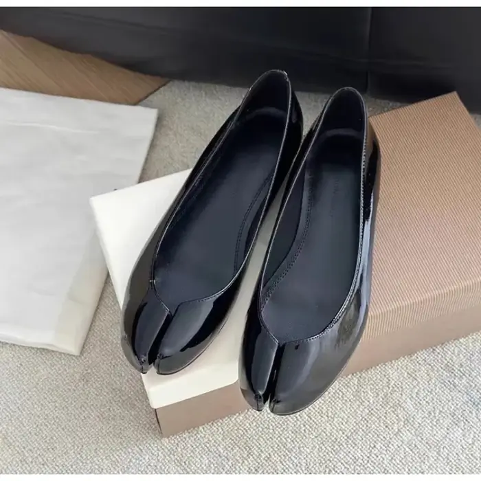 Chaussures simples de styliste, chaussures plates confortables en cuir verni Mary Jane pour femmes, 