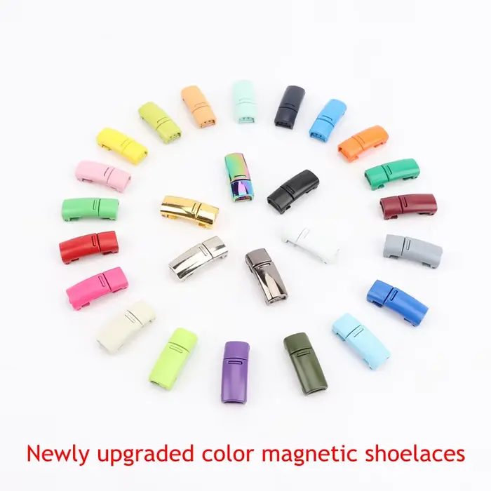 Lacets à fermeture magnétique multicolore sans attache pour chaussures de sport pour enfants et adultes rapide convient
