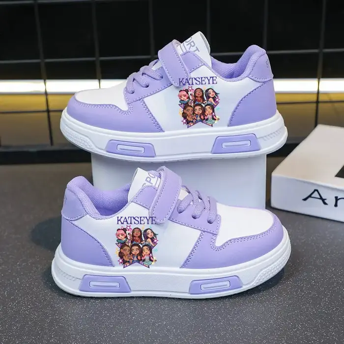 Chaussures de basket Katsey, baskets de tennis mignonnes, chaussures blanches, baskets décontractées pour enfants, chaussures de sport