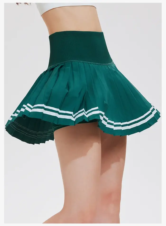 Jupe de sport pour femme, plissée, mi-longue, séchage rapide, avec doublure, idéale pour le tennis, le fitness, le yoga et le badminton