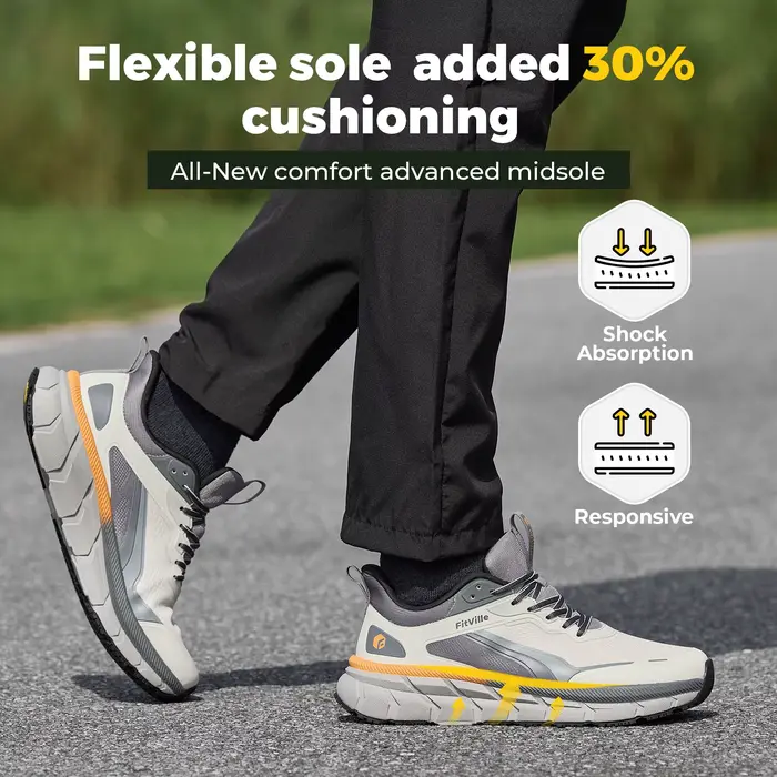 Fittington chaussures de marche larges pour hommes chaussures de course légères chaussures à bout la