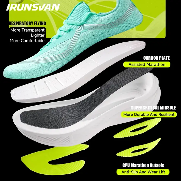 IRUNSVAN hommes plaque de carbone baskets professionnel Marathon course chaussures