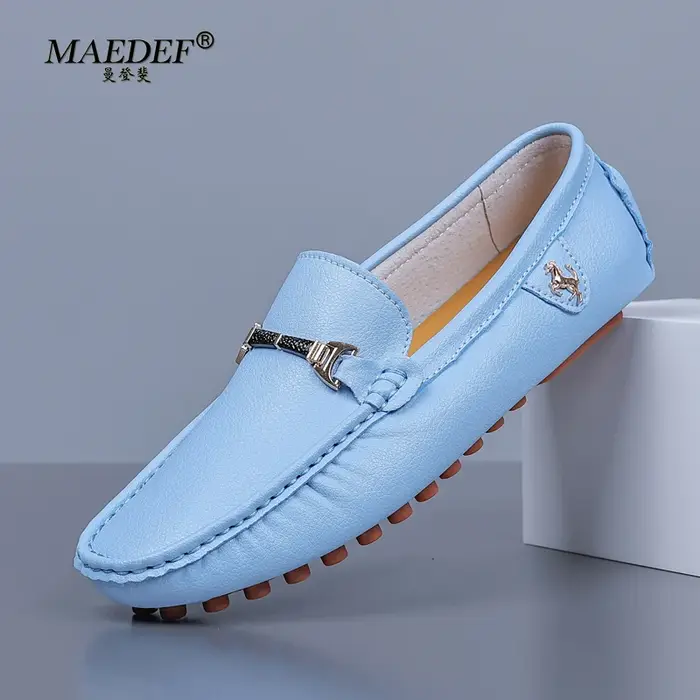 MAEDEF chaussures pour hommes mocassins blancs hommes chaussures décontractées marque hommes mocassins respirant grande taille conduite chaussures de marche pour hommes mocassins