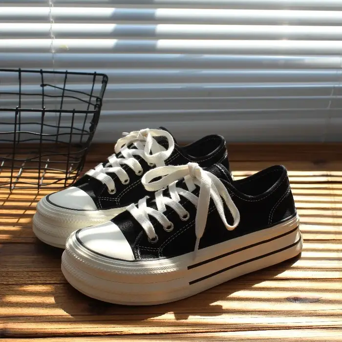 Chaussures en toile Mango Head pour femmes, chaussures à plateforme, style Ins, vulcanisées, chaussu