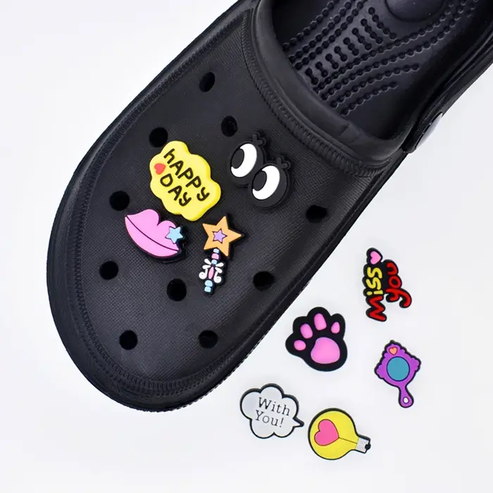 Ornement de chaussure de dessin animé mignon pour enfants, décorations de chaussures à breloques, ac