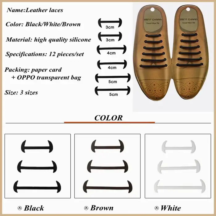 12 pièces lacets de chaussures extensibles sans cravate lacets en Silicone lacets élastiques baskets