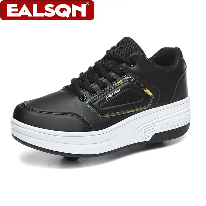 Chaussures de roller pour garçons, avec deux roues amovibles, taille 30-41, baskets de sport multifo