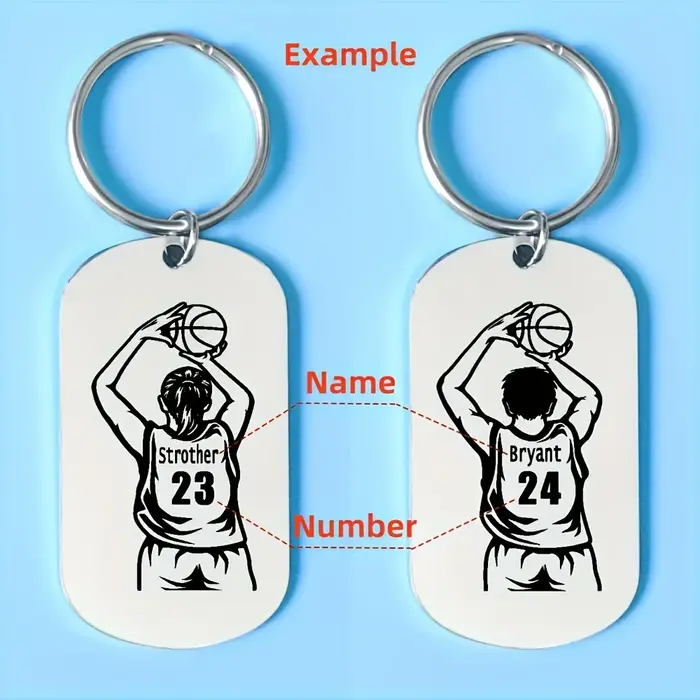 Porte-clés de fan de basket-ball personnalisé, nom et numéro personnalisés, porte-clés sportif en ac