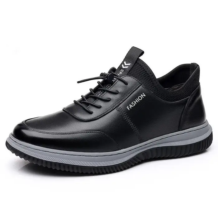 Chaussures de sport légères en cuir PU pour hommes, baskets respirantes pour hommes, à lacets, confo