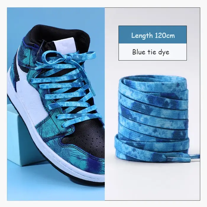 Lacets à teinture par nouage couleurs dégradées pour chaussures de sport bottes baskets patins