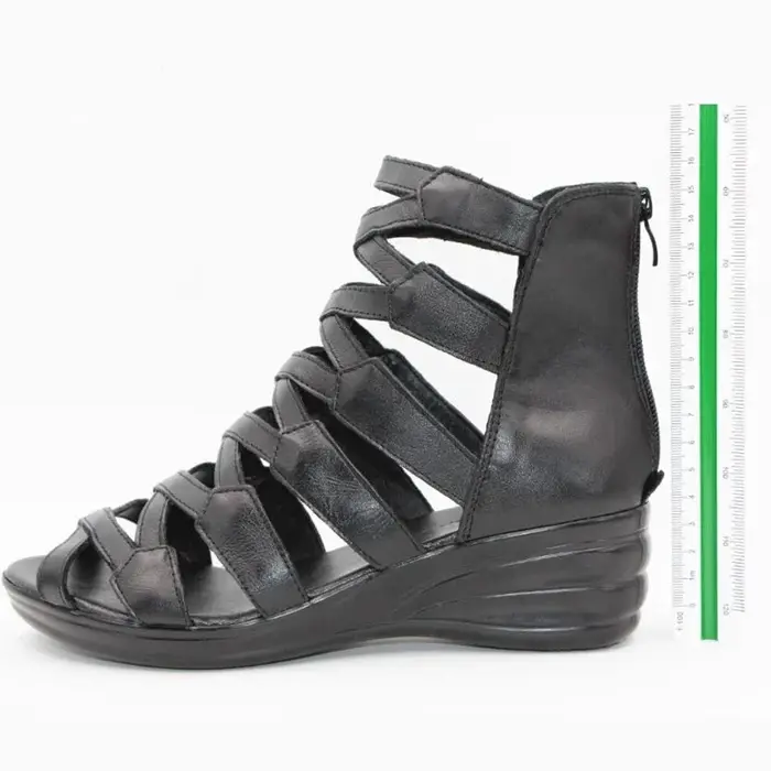BEYARNE été mode sandales en cuir véritable semelle souple confortable bout ouvert compensées mère chaussures