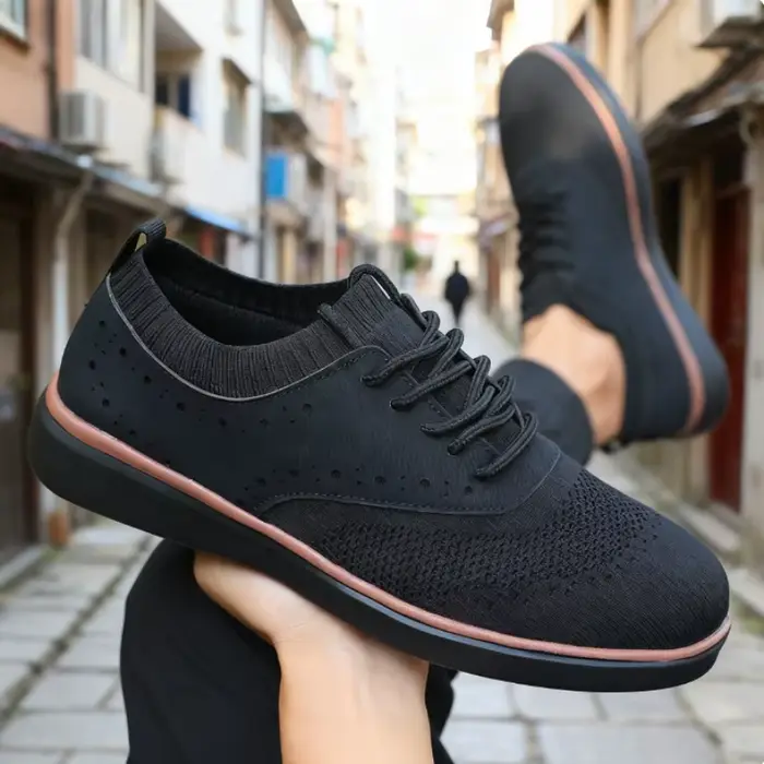 Baskets décontractées pour hommes, nouveau Design, Style bloc, chaussures de marche en maille tricot