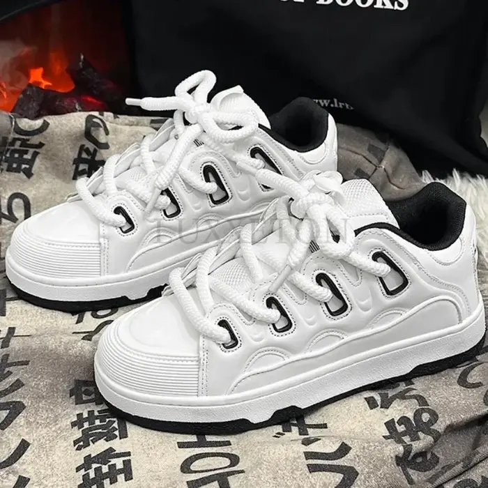 Chaussures de Skateboard à semelles épaisses et bout rond pour Couple