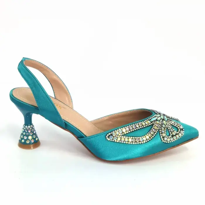 Venus Chan-Escarpins à nœud pointu pour femmes, chaussures et sacs, ensemble assressenti, élégant, v