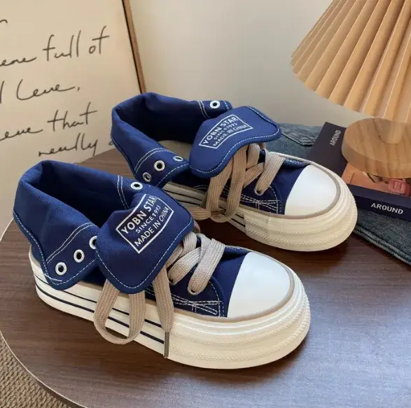 Chaussures montantes en toile pour femme