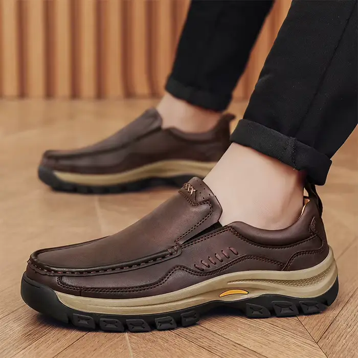 Marque hommes chaussures de haute qualité en cuir véritable