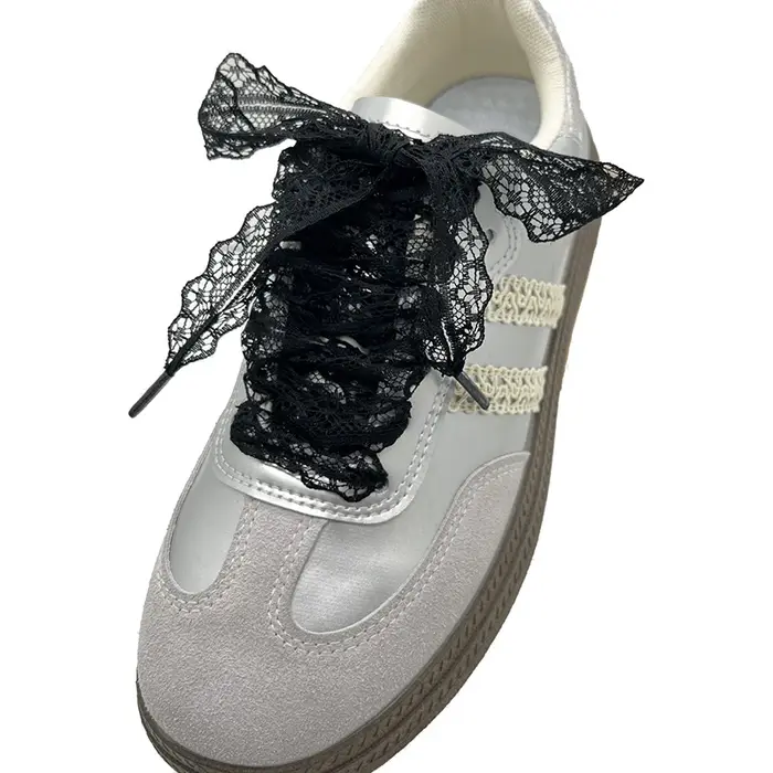 Lacets élégants en dentelle, lacets de chaussures souples et tendance, accessoires de décoration pou