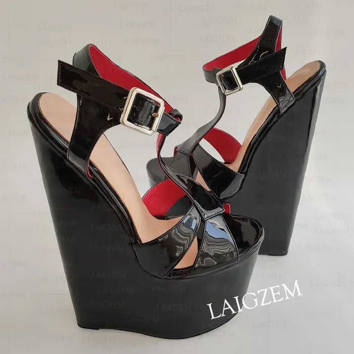 BERZIMER – sandales à plateforme de 10CM pour femmes, talons hauts super hauts de 25CM, escarpins faits à la main, chaussures pour femmes, grande taille 38 42 45 47