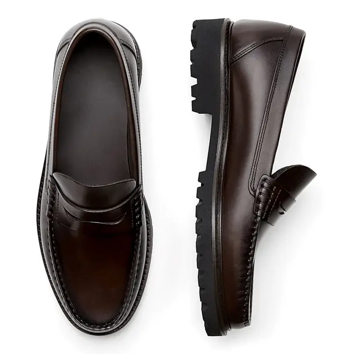 Mocassins en cuir pleine fleur pour hommes