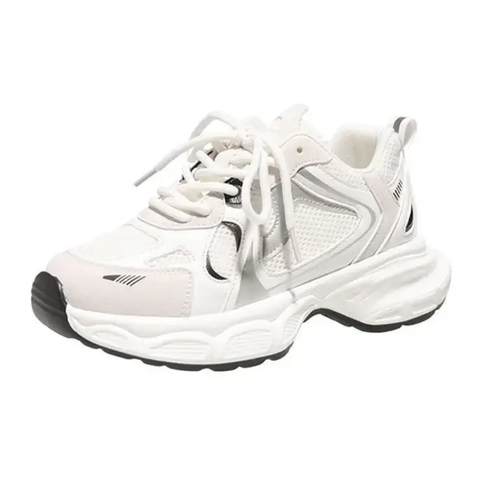 Baskets femmes tendances 2024 baskets d'été blanc à lacets femmes chaussures de jogging plate-forme 