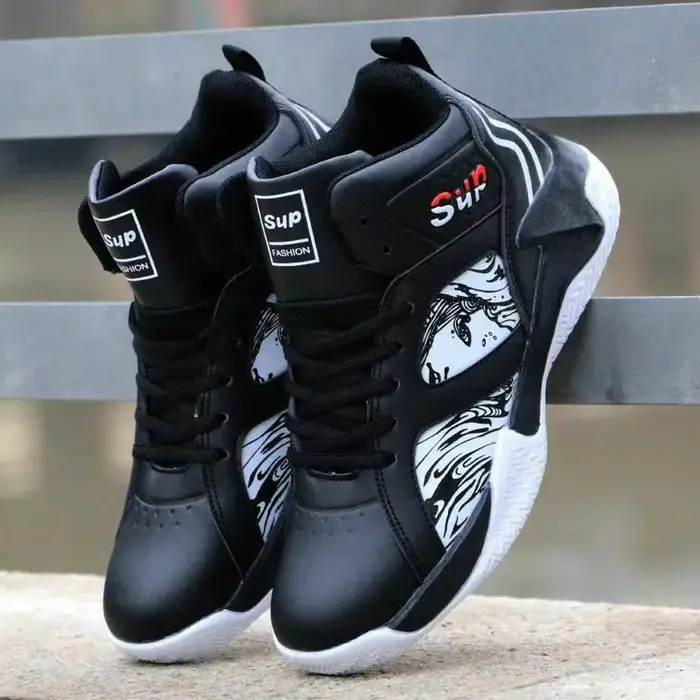Baskets antidérapantes pour hommes, chaussures de basket-ball montantes, de luxe, confortables, de c