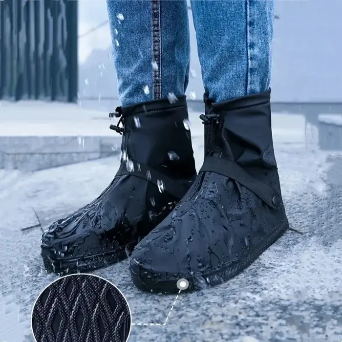 Couvre-chaussures imperméables réutilisables antidérapants pour cyclisme et randonnée