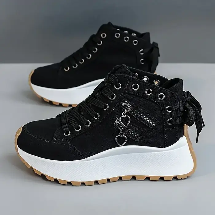 Baskets femme classique Denim toile chaussures à lacets